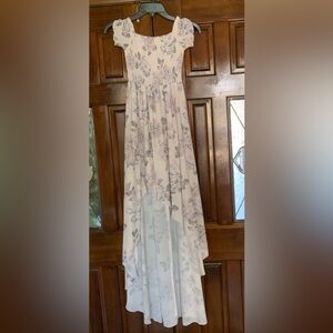 Show Me Your MuMu High Low Dress - White and Gray Floral